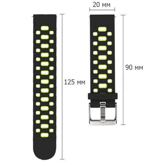 Спортивний ремінець Primo Perfor Classic для годинника Samsung Galaxy Watch 3 41mm (SM-R850) - Black&Green | Зображення 2