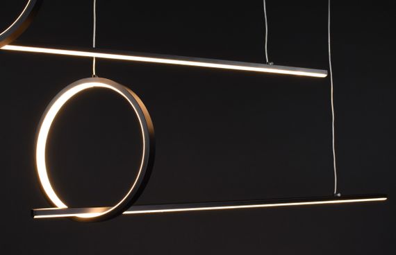 Люстра світлодіодна підвісна LED світильник для квартири на стелю лед 27172 Чорний 50-150х25х100 см. | Зображення 6