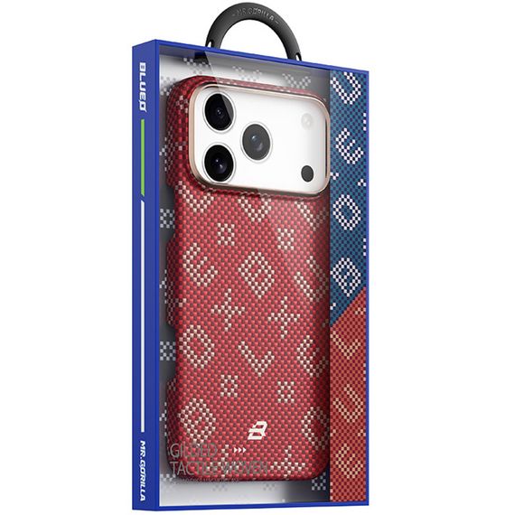 TPU+PC чохол Blueo Gilded Tactile Woven with MagSafe для Apple iPhone 17 Pro Max (6.9") Red | Зображення 1