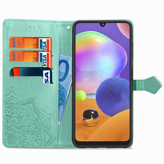 Шкіряний чохол (книжка) Art Case з візитницею для TECNO POP 4 Слот для візитки, Бірюзовий | Зображення 2