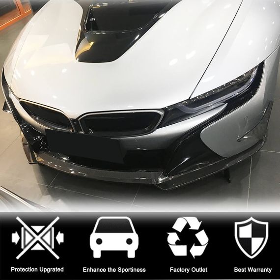 Накладка на передній бампер Lip (Карбон) для BMW I8 2014-2020 рр | Зображення 2