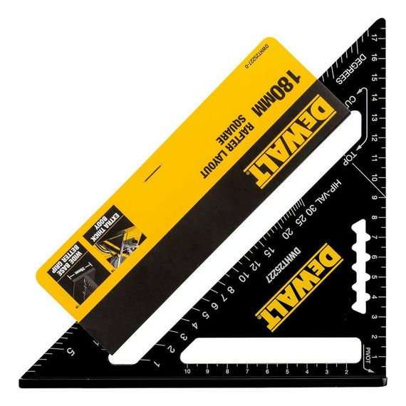 Кутник для покрівельних робіт, металевий, розміром 180 х 180 мм. DeWALT DWHT25227-0