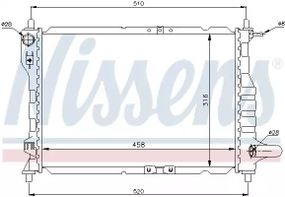 Радіатор охолодження двигуна CHEVROLET SPARK, NISSENS (61630)