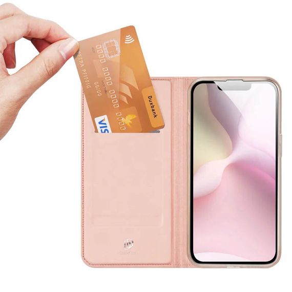 Чохол-книжка Dux Ducis з кишенею для візиток для Apple iPhone 16e (6.1") Rose Gold | Зображення 1