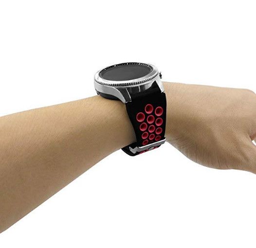 Спортивний ремінець з перфорацією Primo для годинника Samsung Gear S3 Classic SM-R770 / Frontier RM-760 Black&Red | Зображення 2