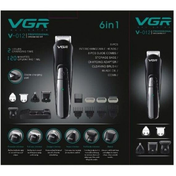 Машинка для стрижки волос VGR V-012, Парикмахерская машинка для бороды беспроводная, Триммер беспроводной | Зображення 2