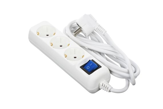 Мережевий подовжувач 2E 3XSchuko з вимикачем, 3G*1.5 мм, 1.5м, white (2E-U03ESM1.5)