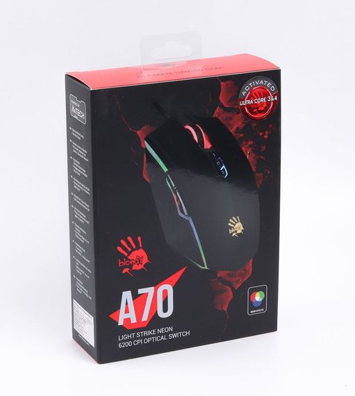 Миша ігрова A4-Tech Bloody A70 Activated, металеві ніжки, чорна матова | Зображення 6
