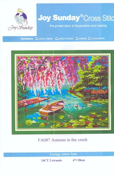 Набір для вишивання за нанесеною на канву схемою "Autumn in the creek". AIDA 14CT printed 47*38 см | Зображення 1