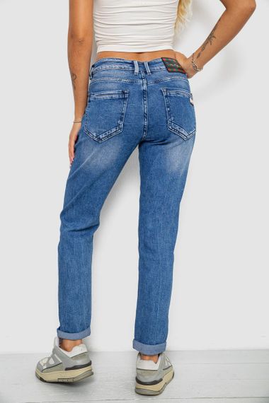 Джинси жіночі однотонні Straight fit, колір синій, 244RQ6169 | Зображення 3