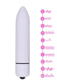 Компактний мінівібратор, ВіброПуля з 10 режимами вібрації біла Sex Aura