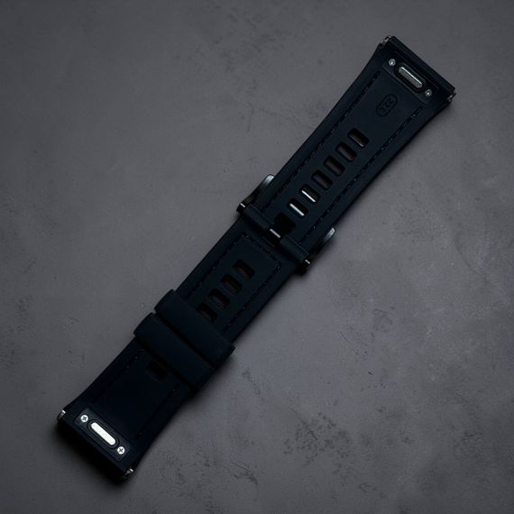 Силіконовий ремінець Primolux Nylon Silicone для смарт-годинника Huawei Watch GT 6 Pro 46mm - Black Silver | Зображення 5