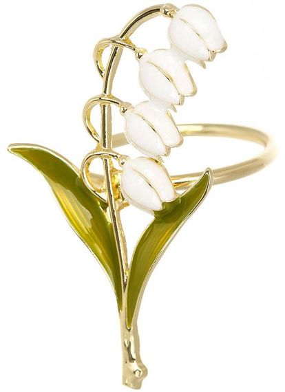 Комплект 6 кілець для серветок "Конвалія" Ø5см, металеві