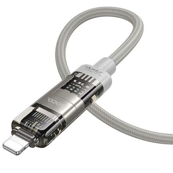 Дата кабель Hoco U151 Goldsmith 4in1 Type-C to USB/Type-C to Lightning 240W (1.2m) Gray | Зображення 2