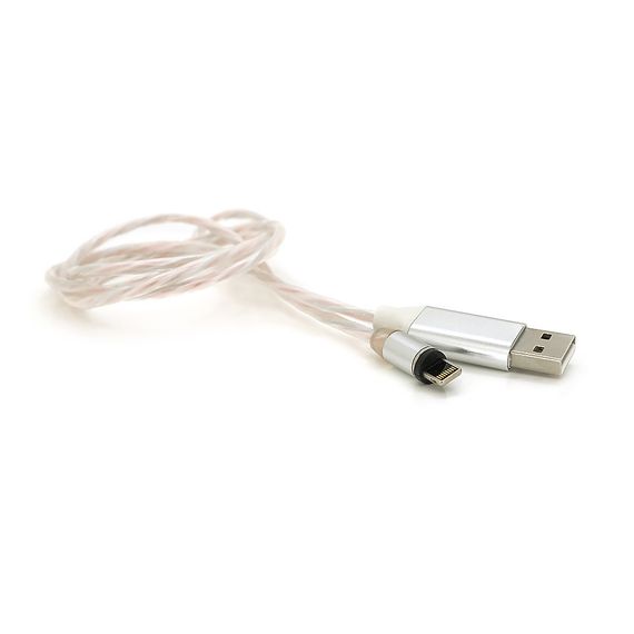 Магнітний кабель світиться USB 2.0 / Lighting, 1m, 2А, Silver | Зображення 1