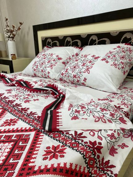 Комплект постельного белья Soft евро 200х220 см Вышиванка | Зображення 2