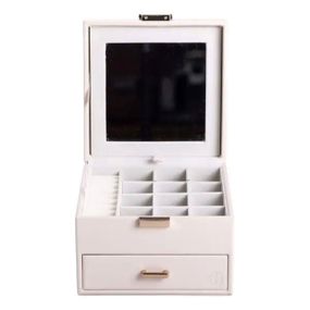 Скринька для прикрас з еко шкіри 2 яруси органайзер для ювелірних виробів HP-5-2W