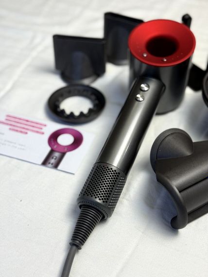 Фен Super Hair Dryer червоний з іонізацією та турборежимом 5 насадок | Зображення 1