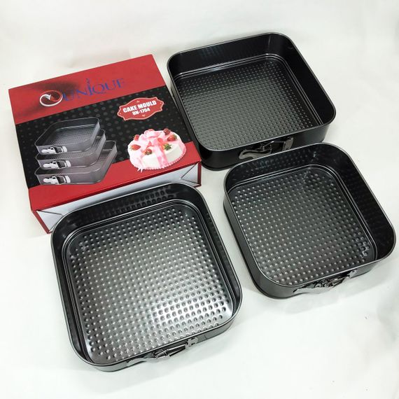 Набір квадратних роз'ємних форм для випікання Unique UN-1704 20/22/24 см | Зображення 6