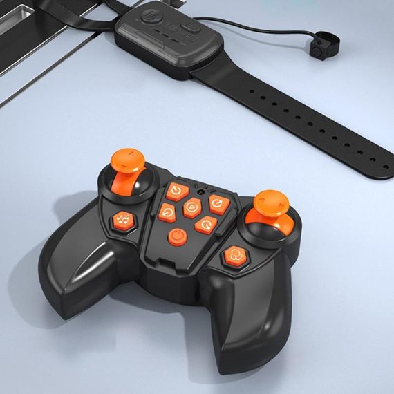 Дитячий восьмиколісний динозавр на радіокеруванні SHT 2590 2.4G (with 2 remote) Grey / Orange | Зображення 4