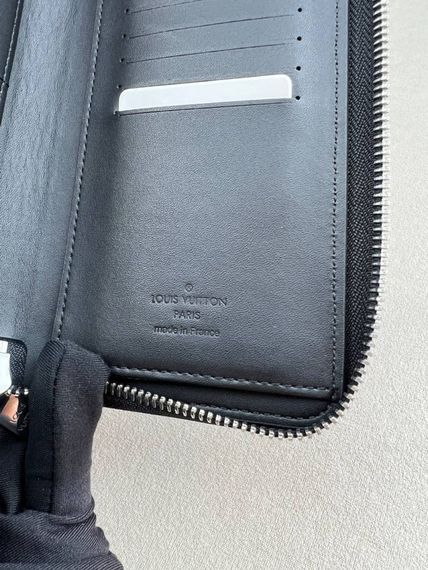 Гаманець чорний Louis Vuitton Brazza Damier Infini (блискавка) k417 | Зображення 6