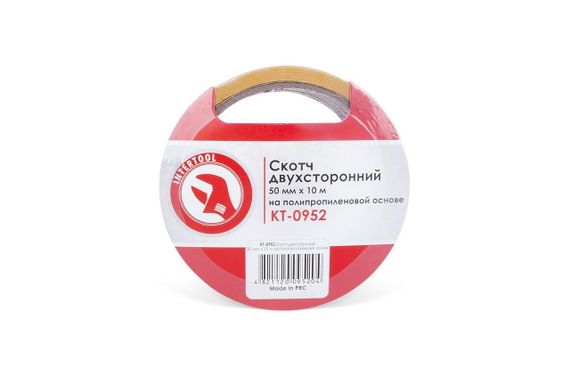 Скотч двухсторонний Intertool - 50 мм х 10 м пропилен (KT-0952)
