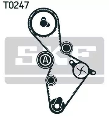 Помпа + комплект ременя ГРМ VW GOLF, AUDI A3, SKF (VKMC01220) | Зображення 1