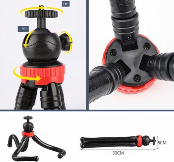 Гибкий штатив осьминог Primo Octopus Big - Black/Red | Зображення 7
