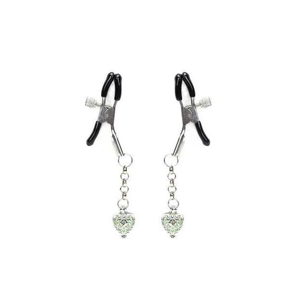 Затискачі для сосків Liebe Seele Glow-in-dark Nipple Clamps Green sexstyle