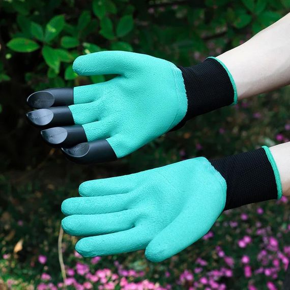 Садові рукавички з кігтями GARDEN GLOVES / Рукавиці для садівництва та городу / Водонепроникні гумові рукавички для саду | Зображення 4