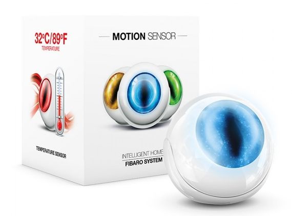 Умный датчик движения Fibaro Motion Sensor 3в1, Z-Wave, 3V CR123A, сенсор темп.+ освещения, белый (FGMS-001_ZW5) | Зображення 1