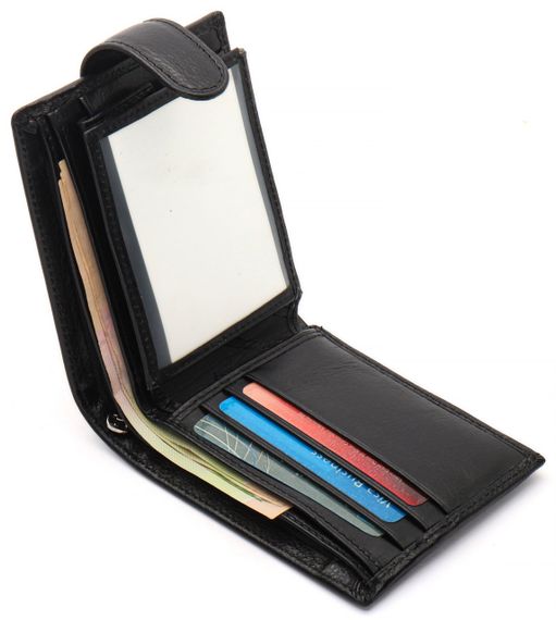 Чорне класичне портмоне з натуральної шкіри Marco Coverna MC-2003Н-1 | Зображення 4