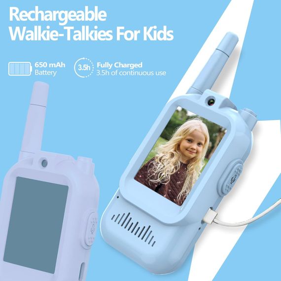 Дитяча відео-рація Walkie Talkie для дітей ∙ Двосторонній відеозв'язок Walkie Talkie на акумуляторі | Зображення 5