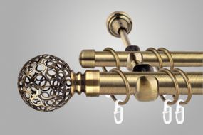 Карниз для штор дворядний металевий 19 мм, Савона Антик 300 див.