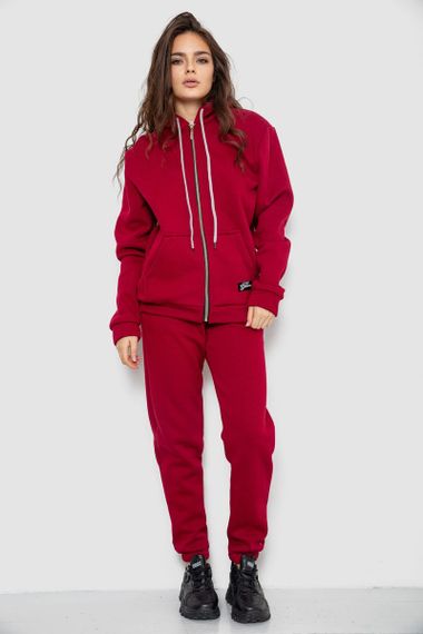 Спортивний костюм жіночий на флісі, колір бордовий, 244R1555