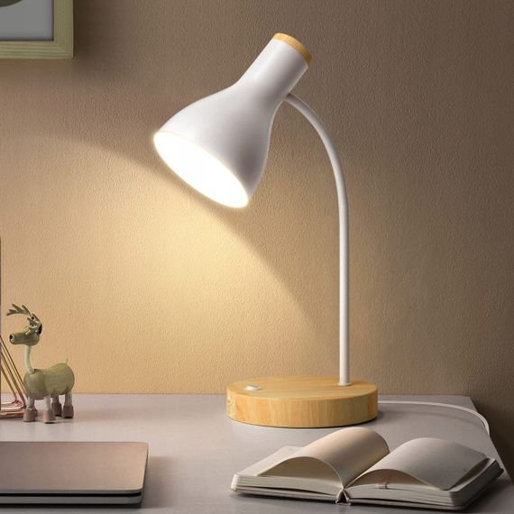 Lalisu настольная LED-лампа, деревянная регулируемая, белая | Зображення 4