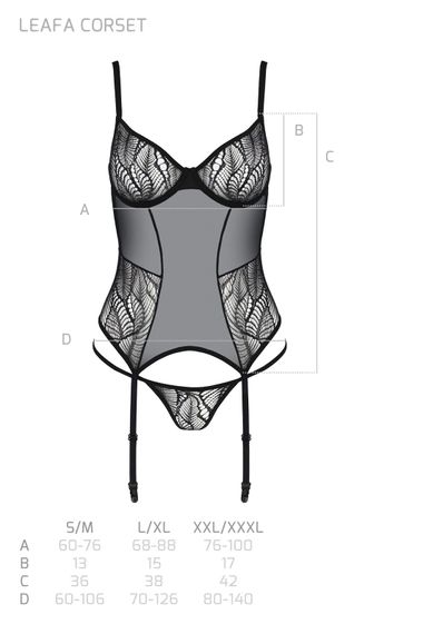 Корсет Passion LEAFA CORSET ECO Чорний L/XL | Зображення 2