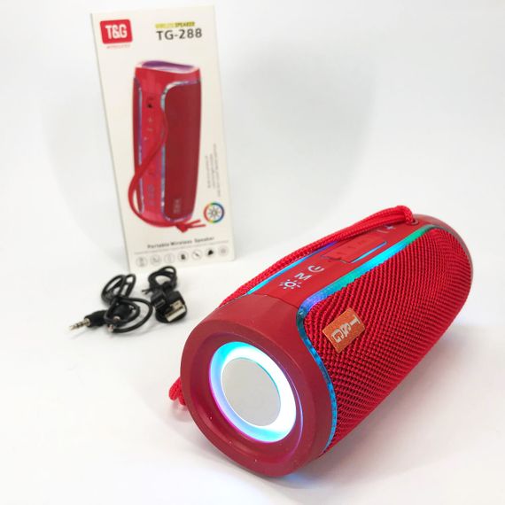Портативна Bluetooth колонка з підсвічуванням LED TG288. YE-818 Колір: червоний | Зображення 1