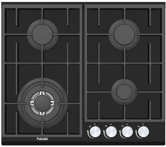 Варильна поверхня газова Fabiano FHG 8244 VGHT Black Glass 8111.406.1470 | Зображення 1