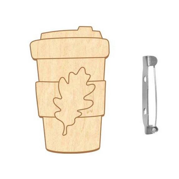 Заготовка броши для раскрашивания "Осенний глоток" FDZB-099