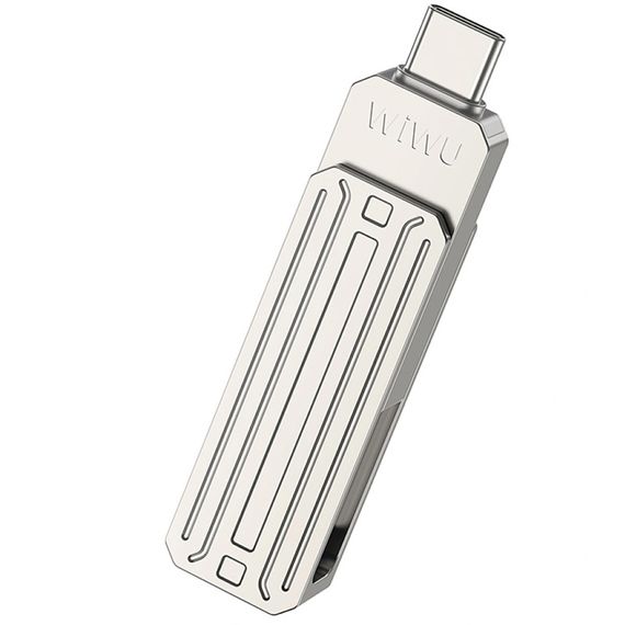 Флеш-накопичувач WIWU Wi-FD001 3in1 (USB-A/C/L) USB 3.0 — 256GB Silver | Зображення 4