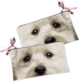 Косметичка жіноча Мордашка белой собачки 20х12 см (K_14S137)