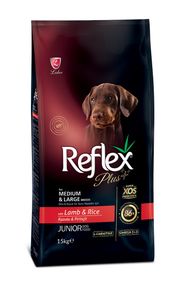 Корм Reflex Plus Junior Medium & Large Breeds Lamb & Rice сухой с ягненком для щенят средних и крупных пород 15 кг
