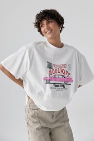 Футболка вільного фасону  із принтом авто - білий цвет, ONE SIZE (є розміри)