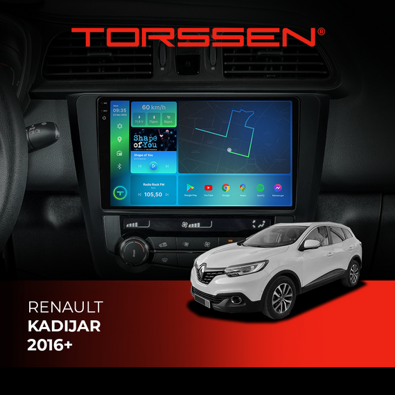 Штатна магнітола Torssen 2K Renault Kadijar 16+ F9464 4G Carplay DSP
