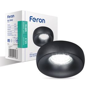 Вбудований світильник Feron DL1842 під лампу чорний матовий