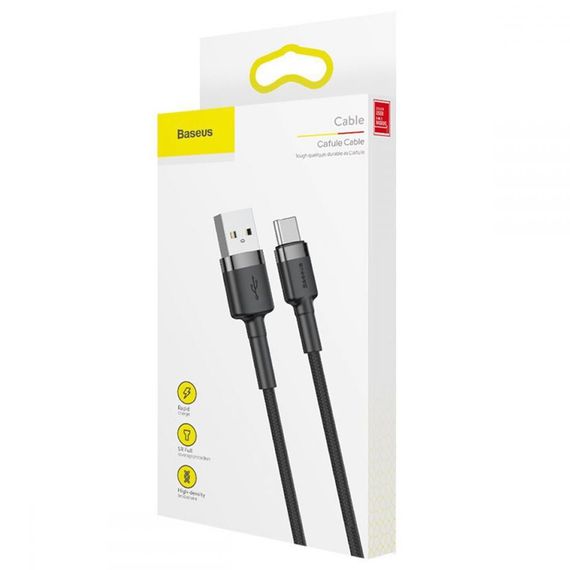 Дата кабель Baseus Cafule Type-C Cable 3A (1m) (CATKLF-B) | Зображення 4