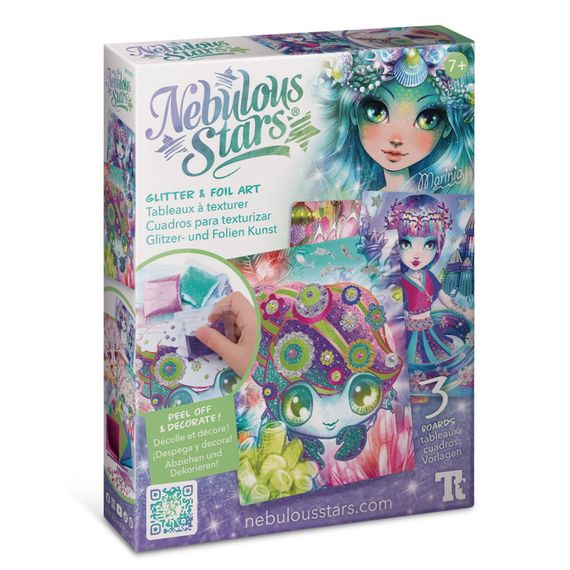 Набір для творчості Зоряні блискітки та фольга Nebulous Stars 11027, 3 шаблони для декорування