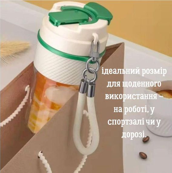Термокружка KANGZYUAN 550 мл — Біла, з екологічного Трітану (BPA-free) для гарячих та холодних напоїв | Зображення 4