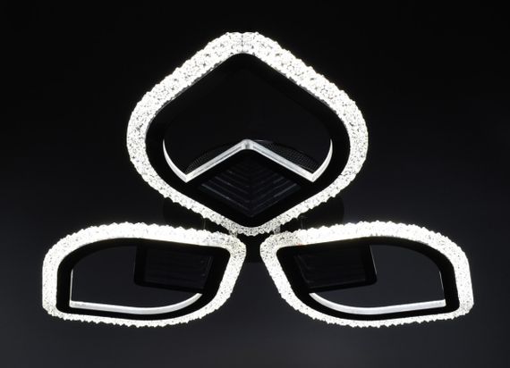 Люстра світлодіодна стельова LED світильник для квартири на стелю лед з пультом 26034 Чорний 8х53х53 см. | Зображення 3